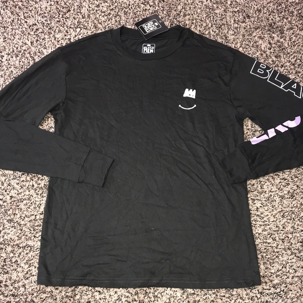Target Black Gray Long Sleeve Unisex Graphic Tee Shirt Size XS | NWT